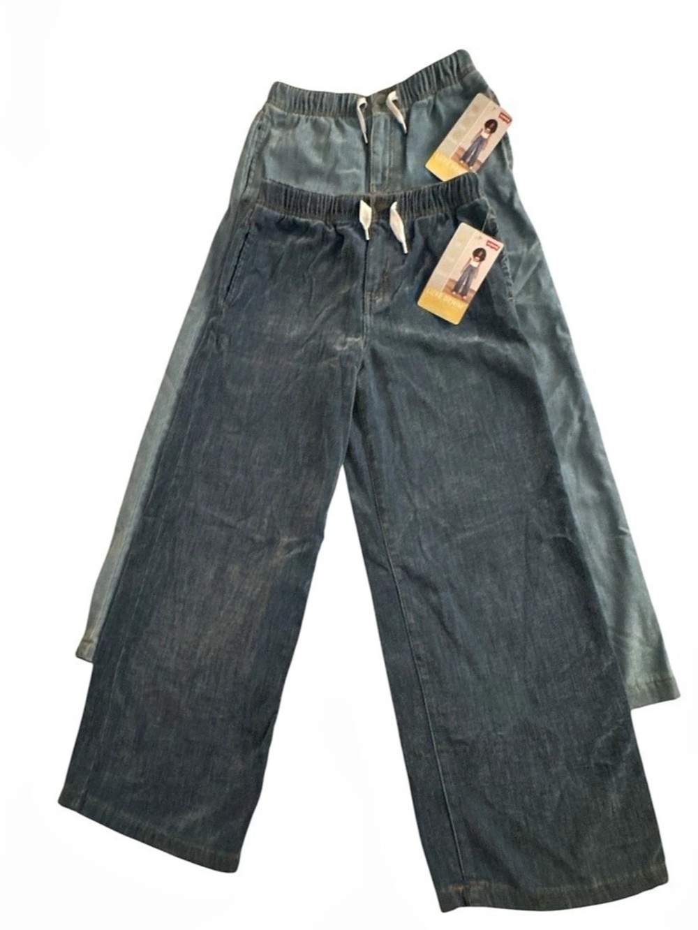 NWT Levi's Luxe Denim High-Rise Baggy Jeans Wide Leg Blue Girls Size10